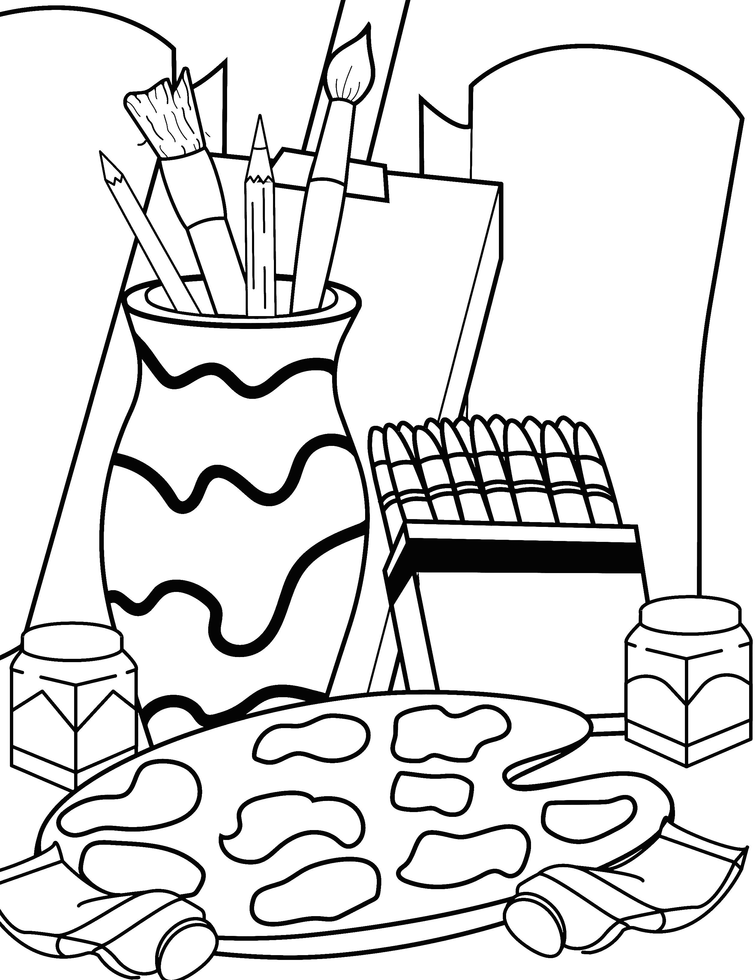 art supply coloring page copy