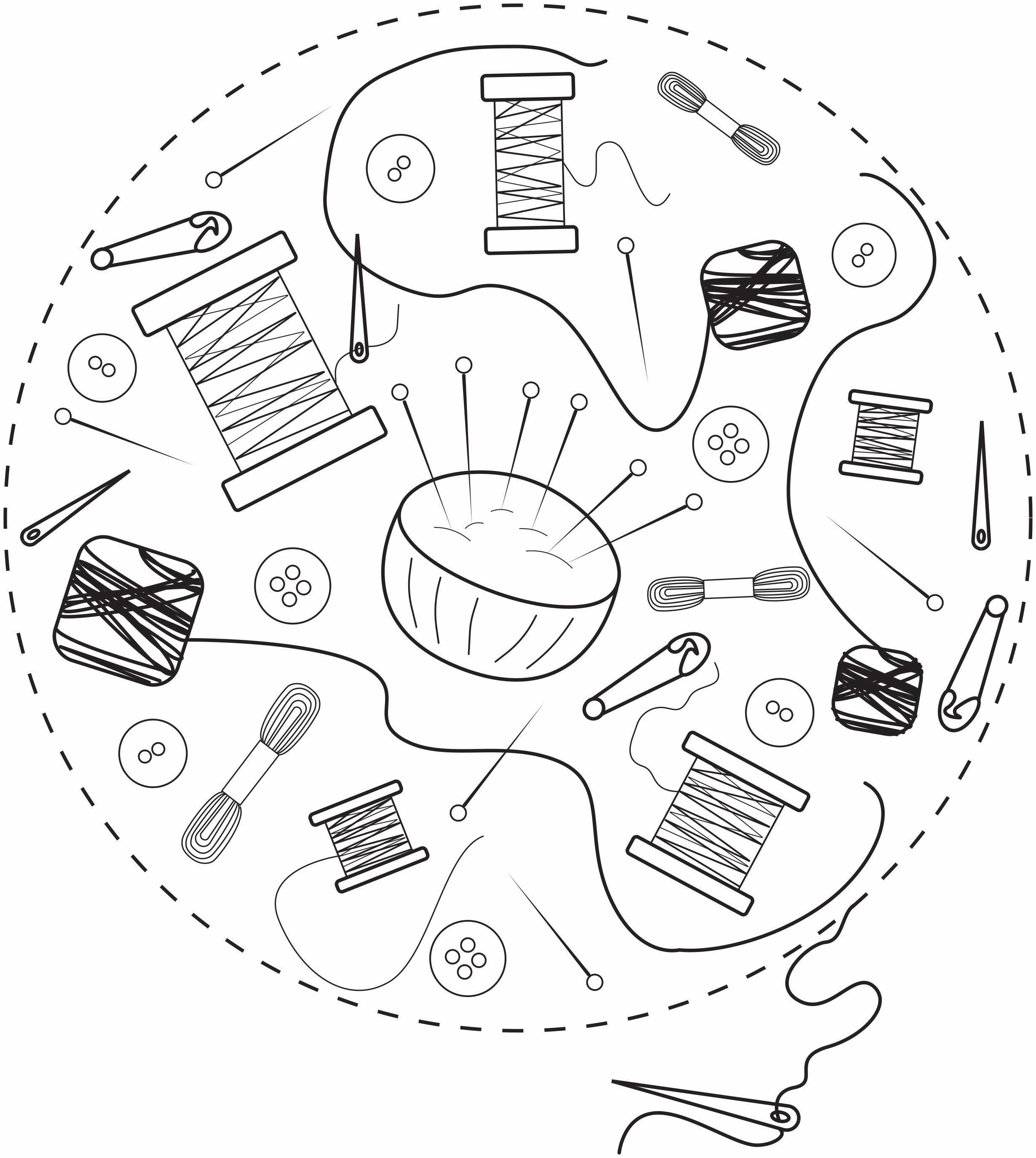 Sewing Coloring Page