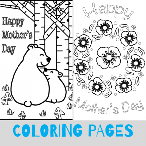 Mother's Day Coloring Cards