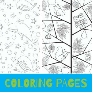 Whales and Forest Coloring Pages