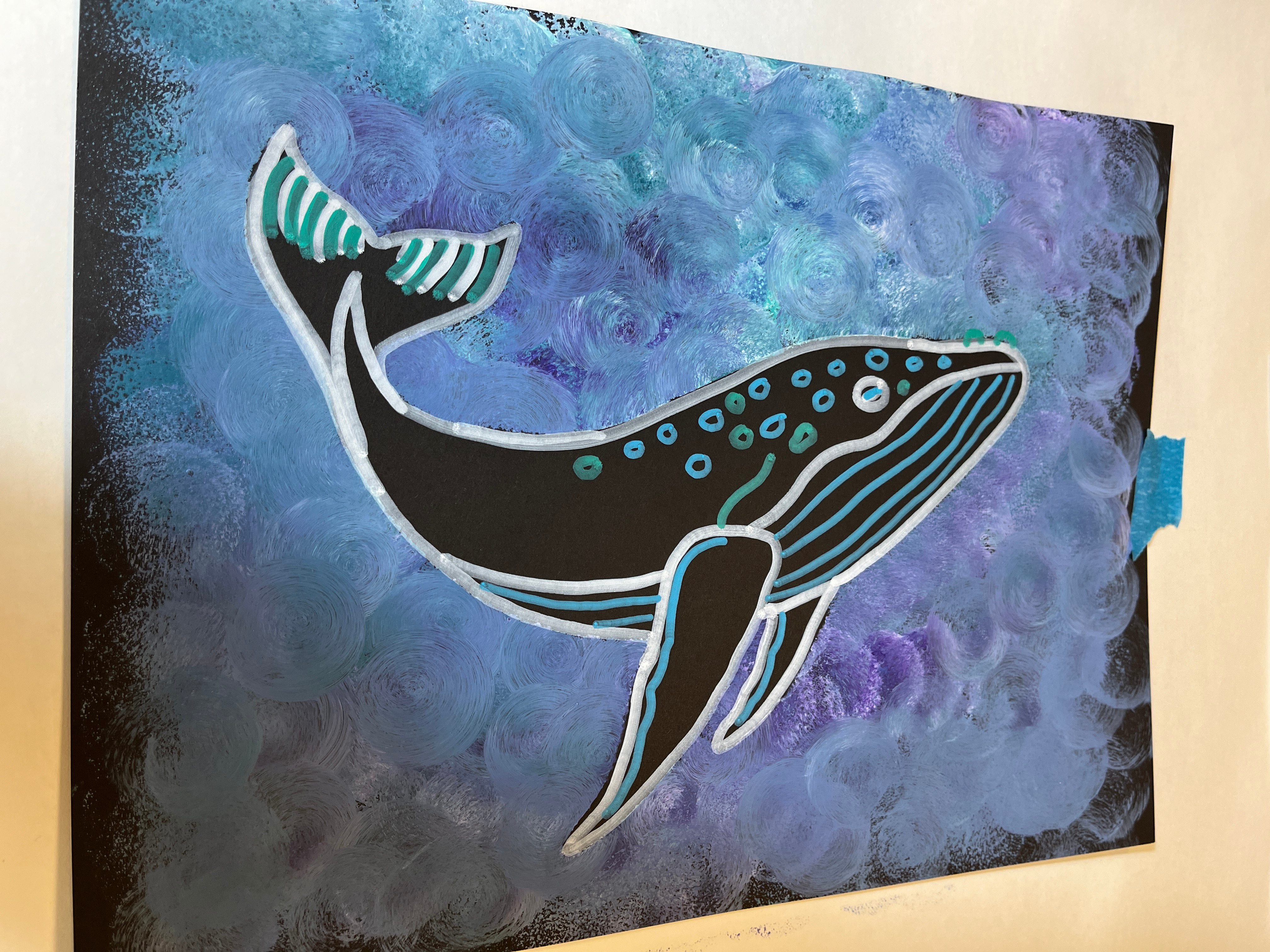 July Whale Stencil 