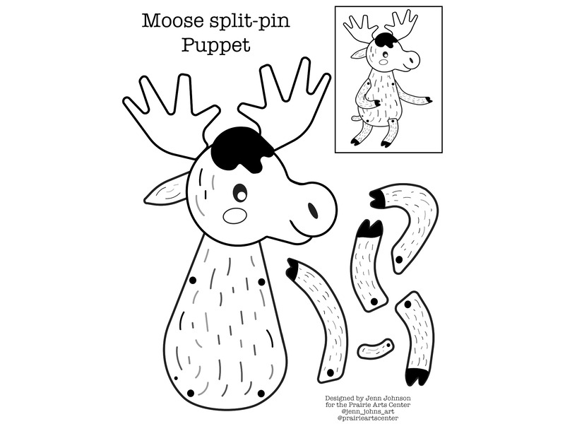 Moose split-pin puppet body and legs