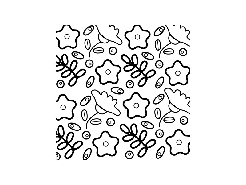 Repeating flower and leaf pattern